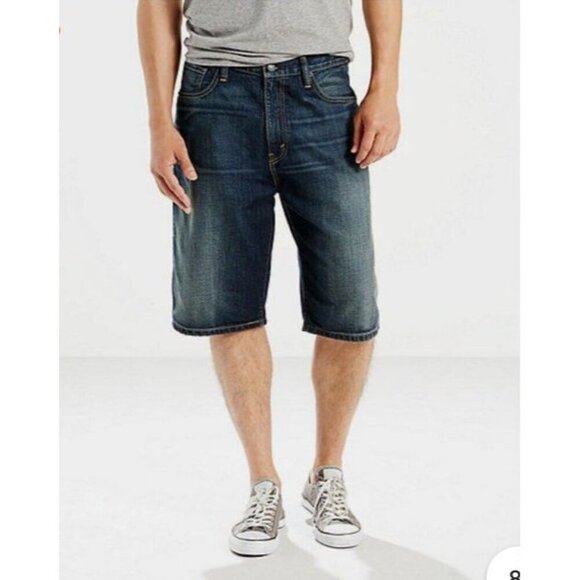 Levi's 469 Sz 40 Shorts Mens Loose Blue Denim 100% Cotton 12” Inseam New NWT - Picture 1 of 11